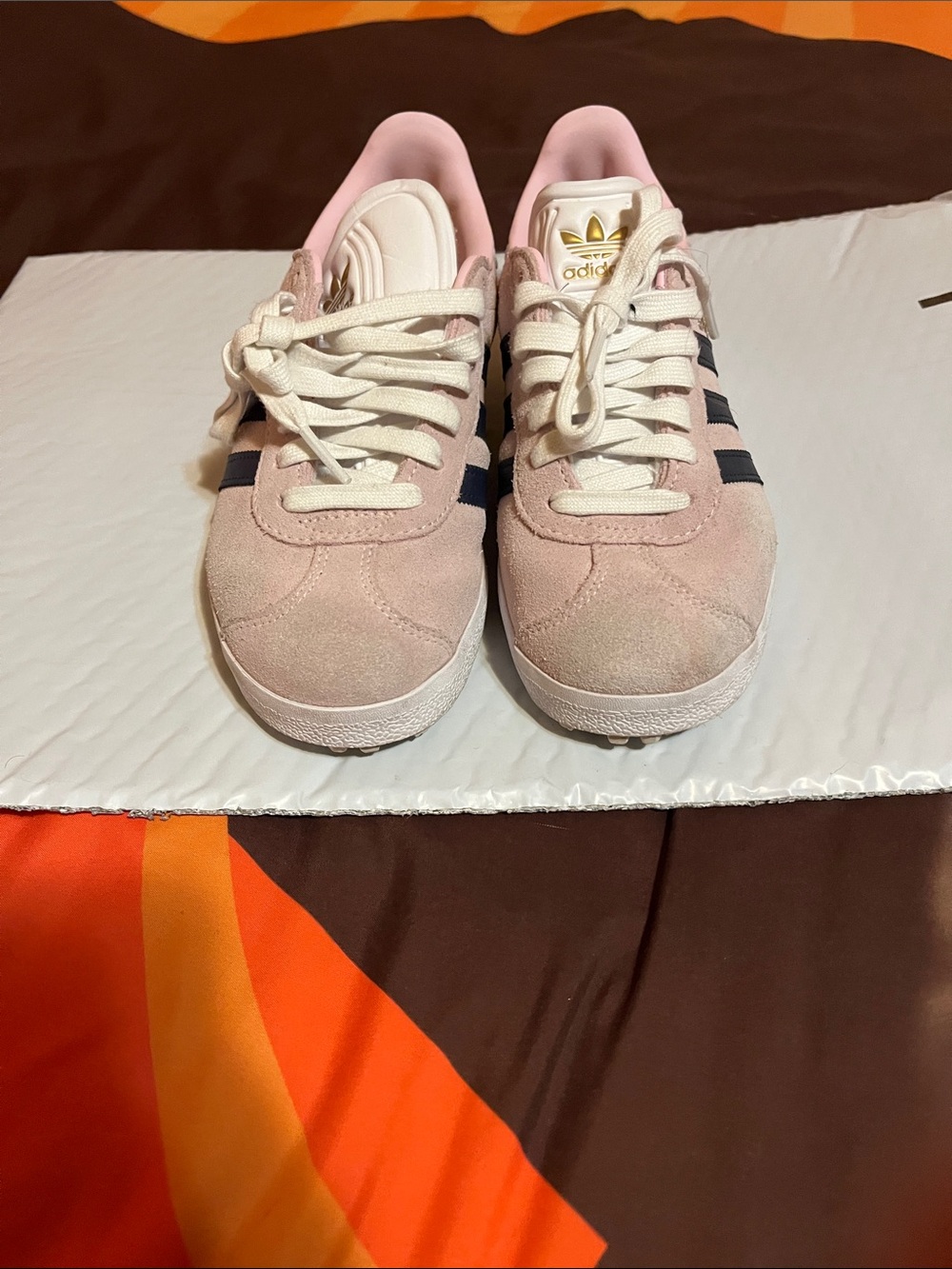 adidas Pink Gazelle Suede Sneakers with Navy Stripes - Picture 7 of 8